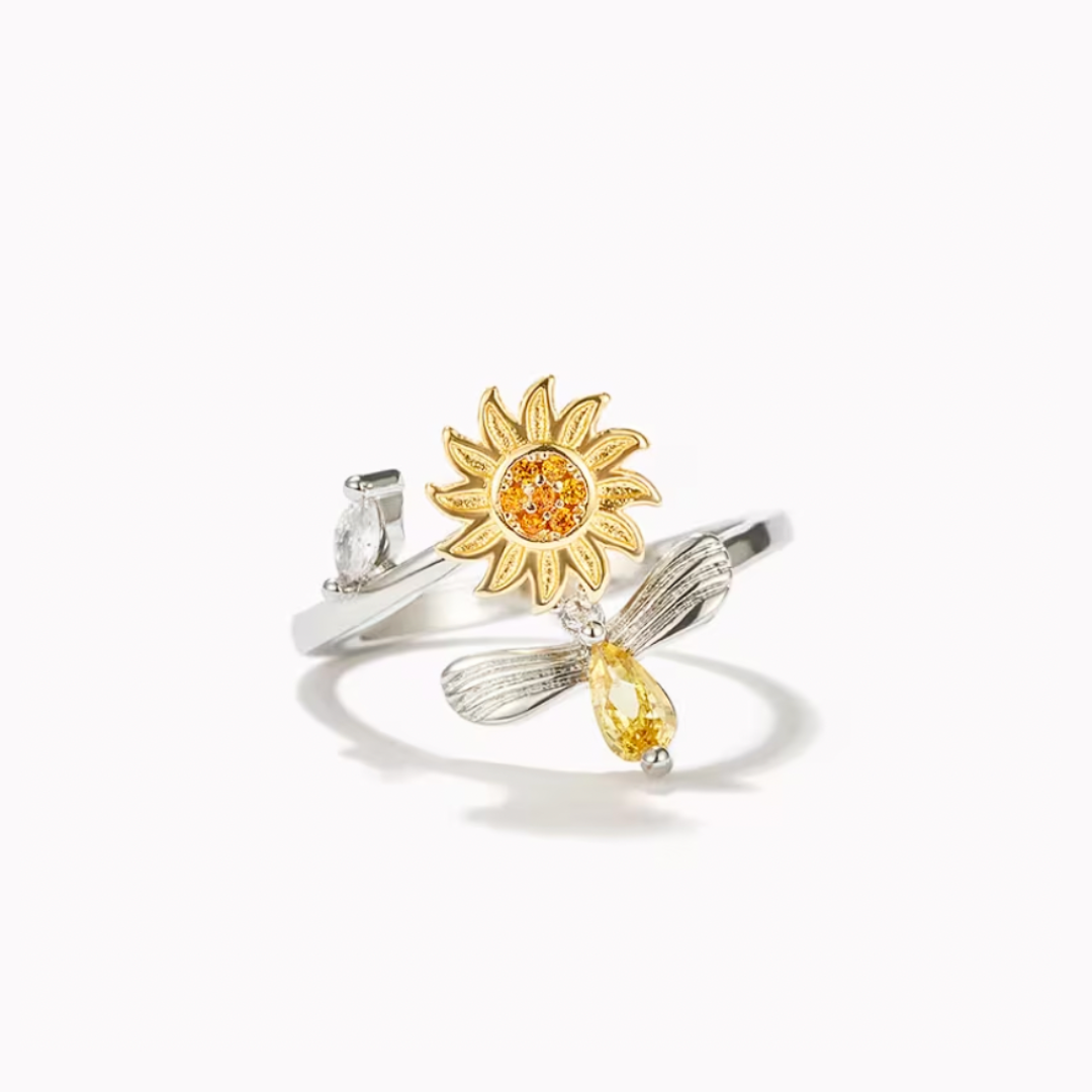 Anillo en forma de girasol hotsell