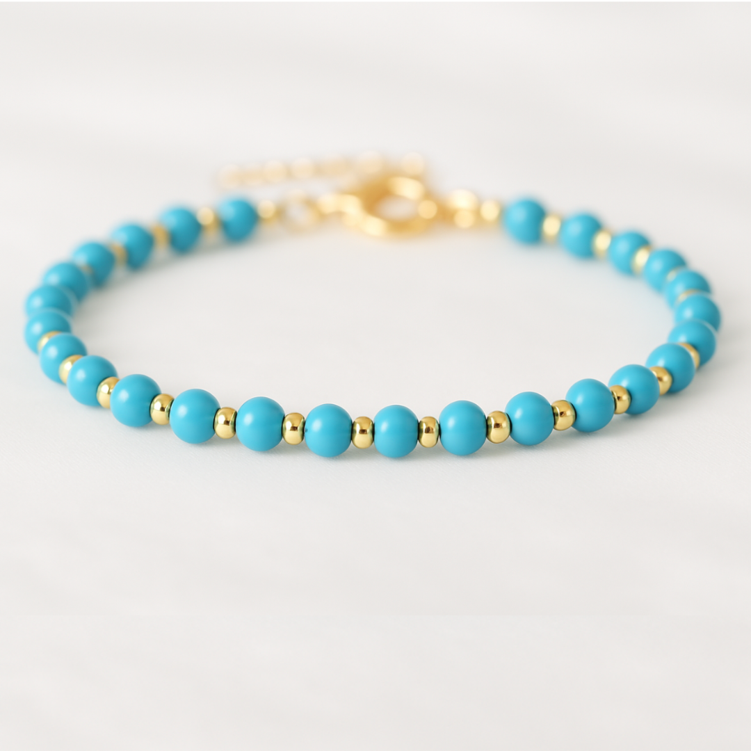 Pulsera Autoconfianza y Valentía de Turquesa Natural