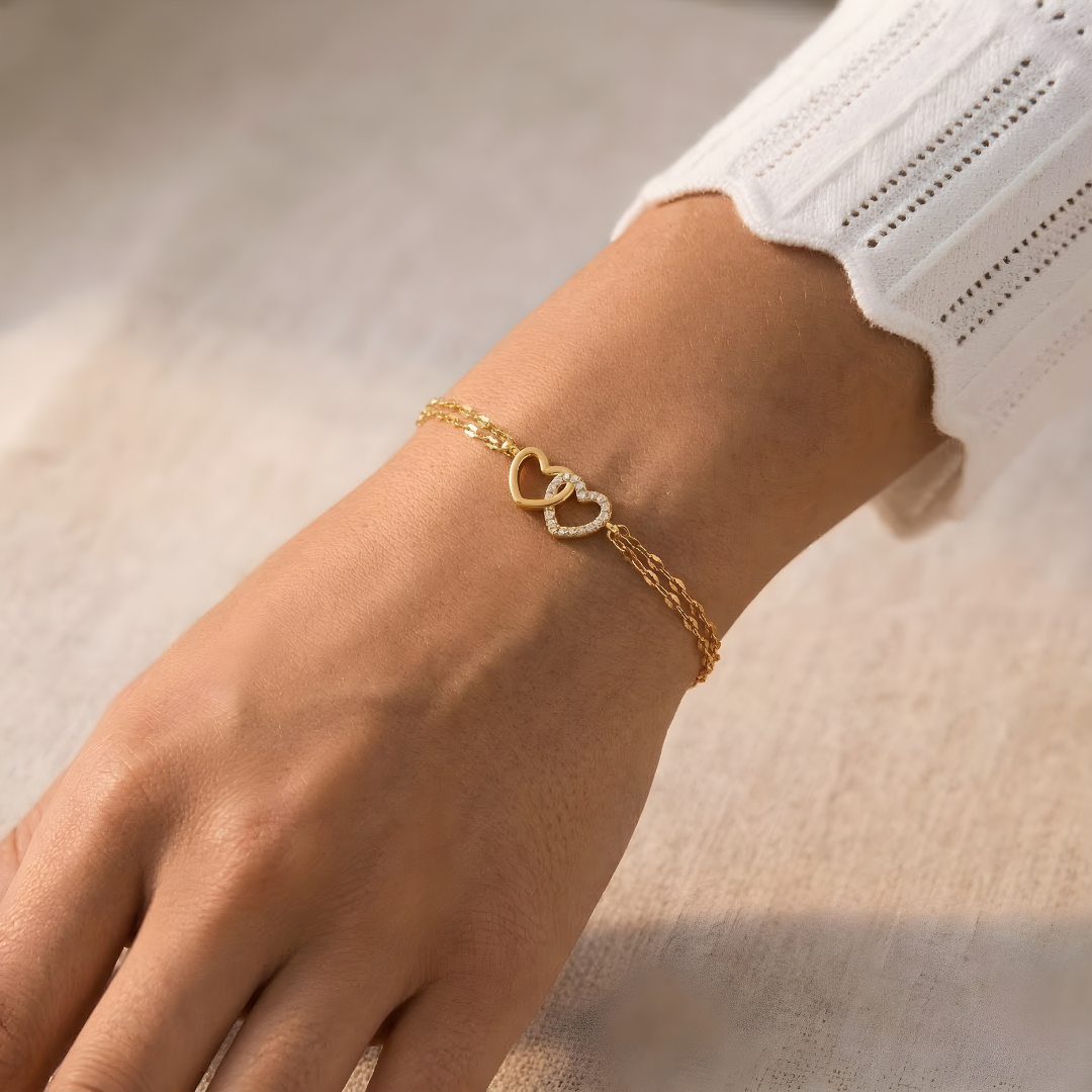 Pulsera Corazón Doble