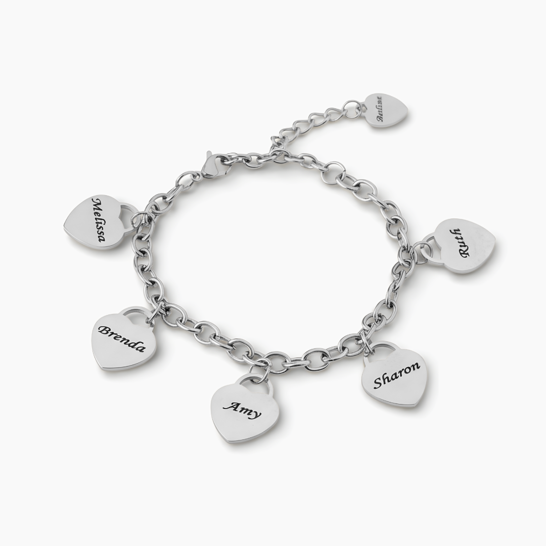 Pulsera de corazones- Personalizable hasta 6 corazones
