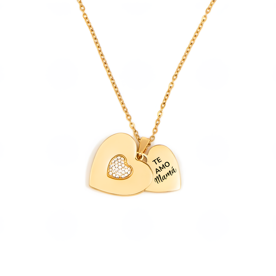 Collar Doble Corazón - Te Amo Mamá