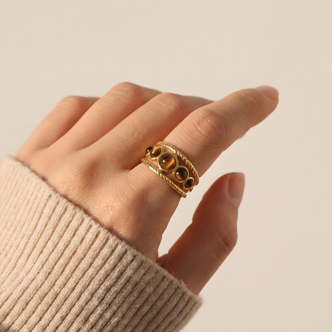 Anillo Amuleto- Ojo de Tigre