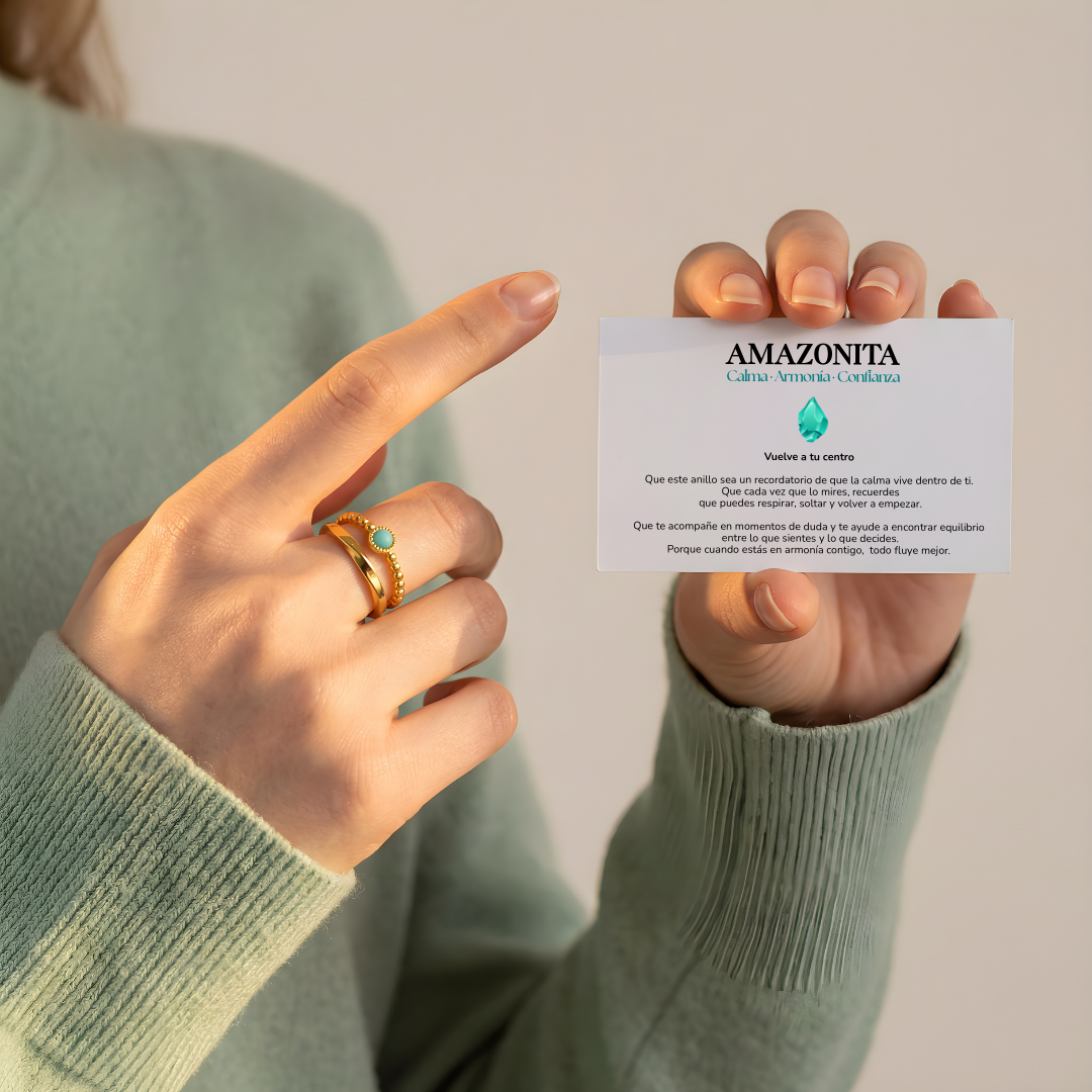 Anillo Amuleto Amazonita – Equilibrio