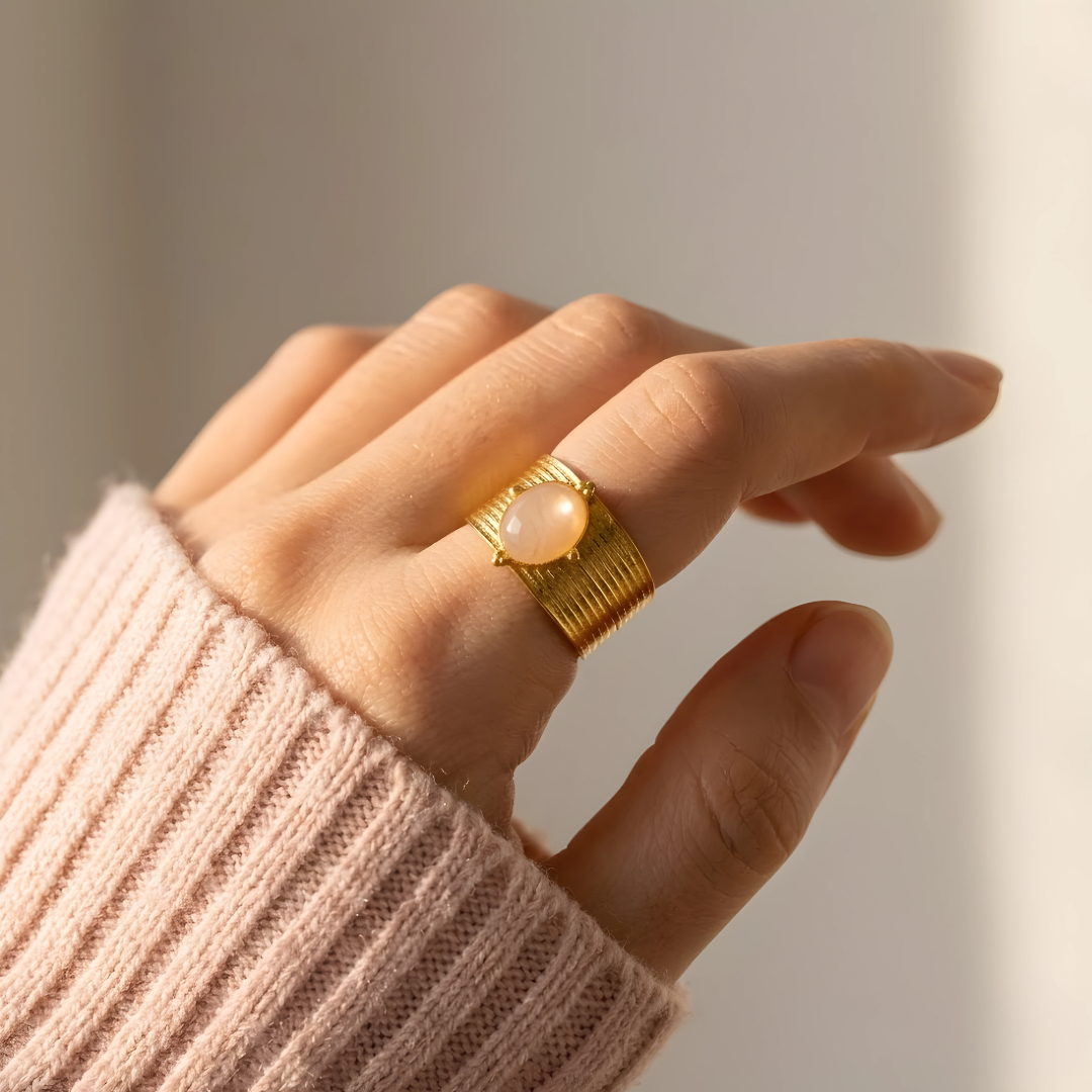 Anillo Amuleto- Cuarzo Rosa