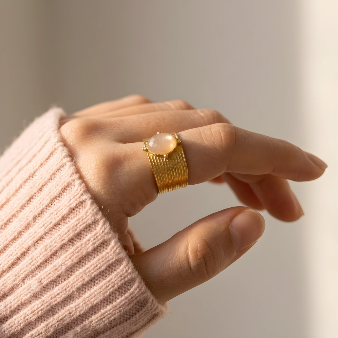 Anillo Amuleto- Cuarzo Rosa