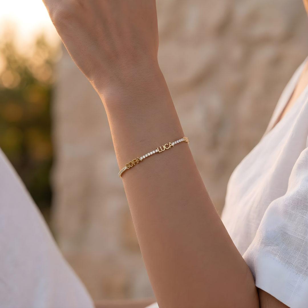 Pulsera Tennis - Personalizada con Nombres
