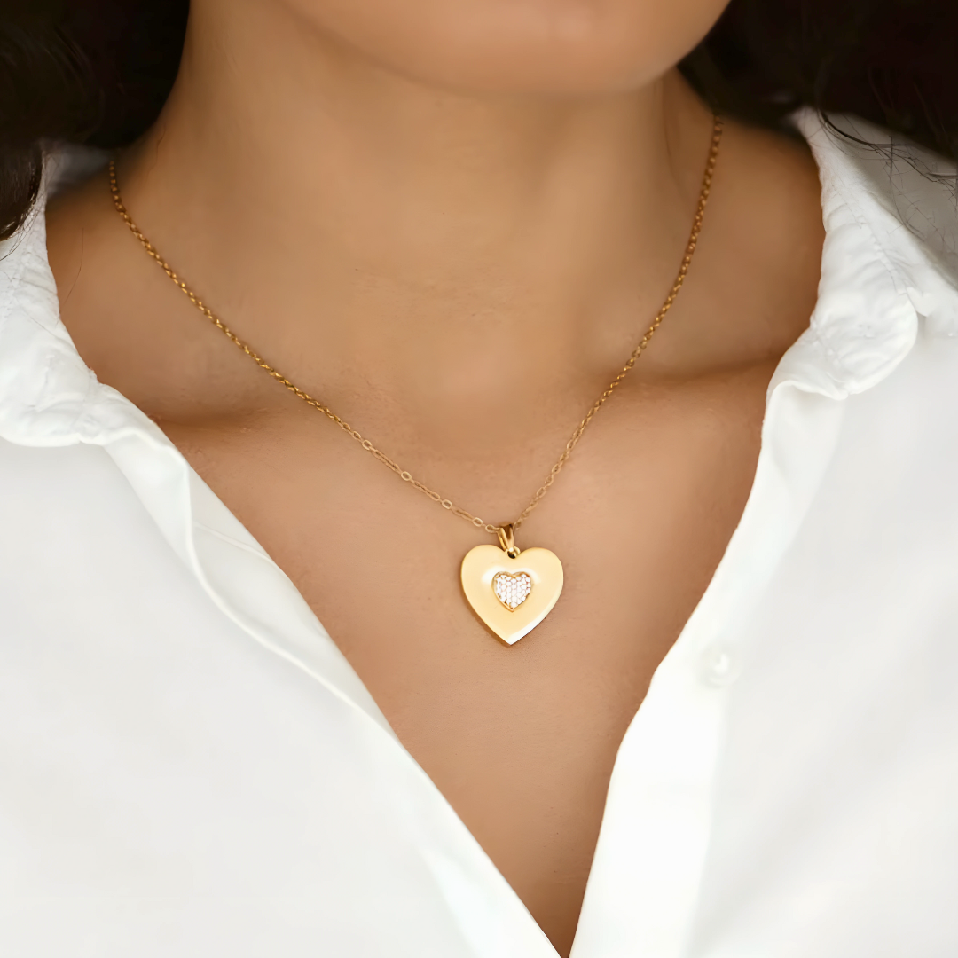 Collar Doble Corazón - Te Amo Mamá