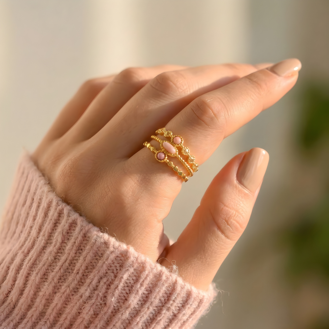 Anillo Amuleto Ópalo Rosa