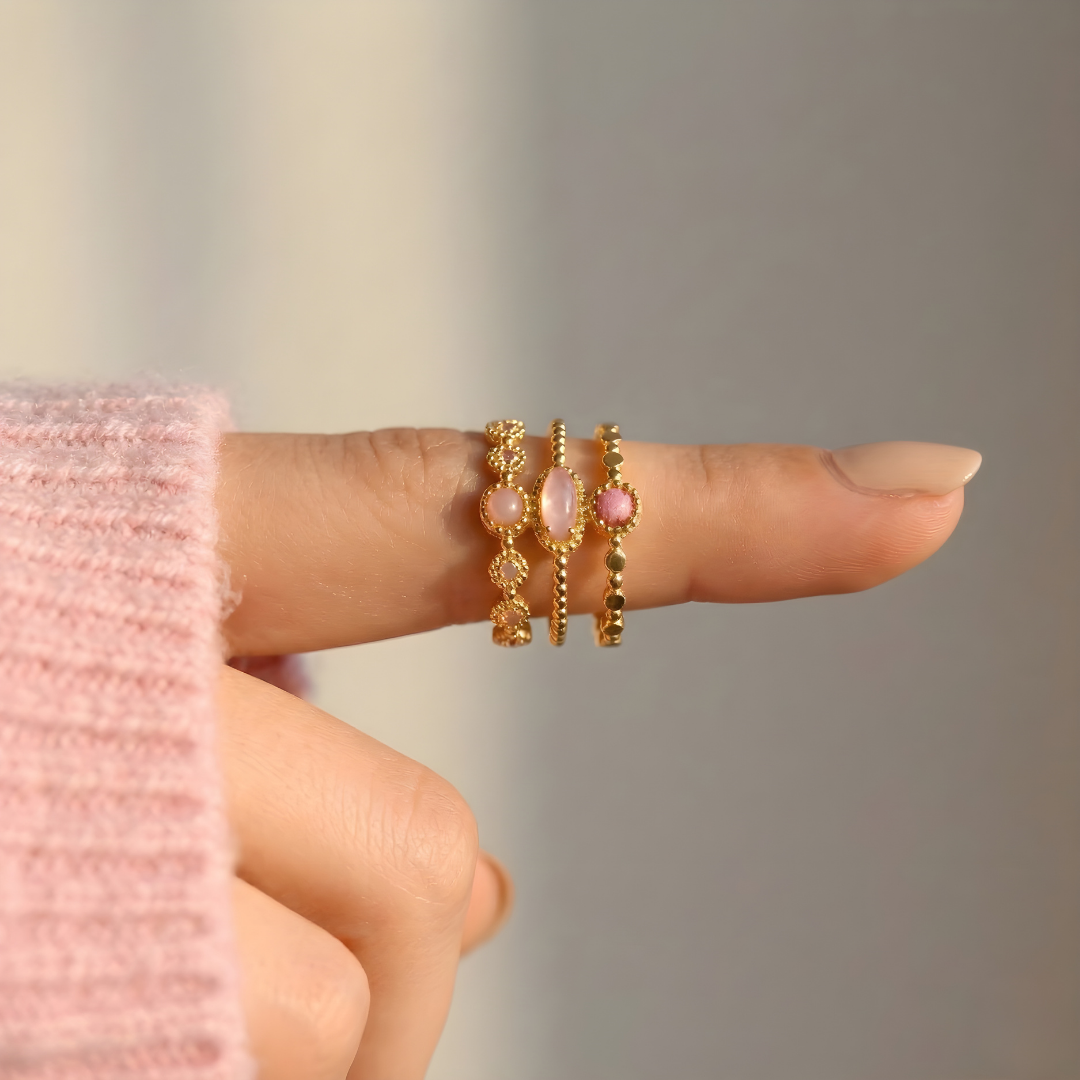 Anillo Amuleto Ópalo Rosa