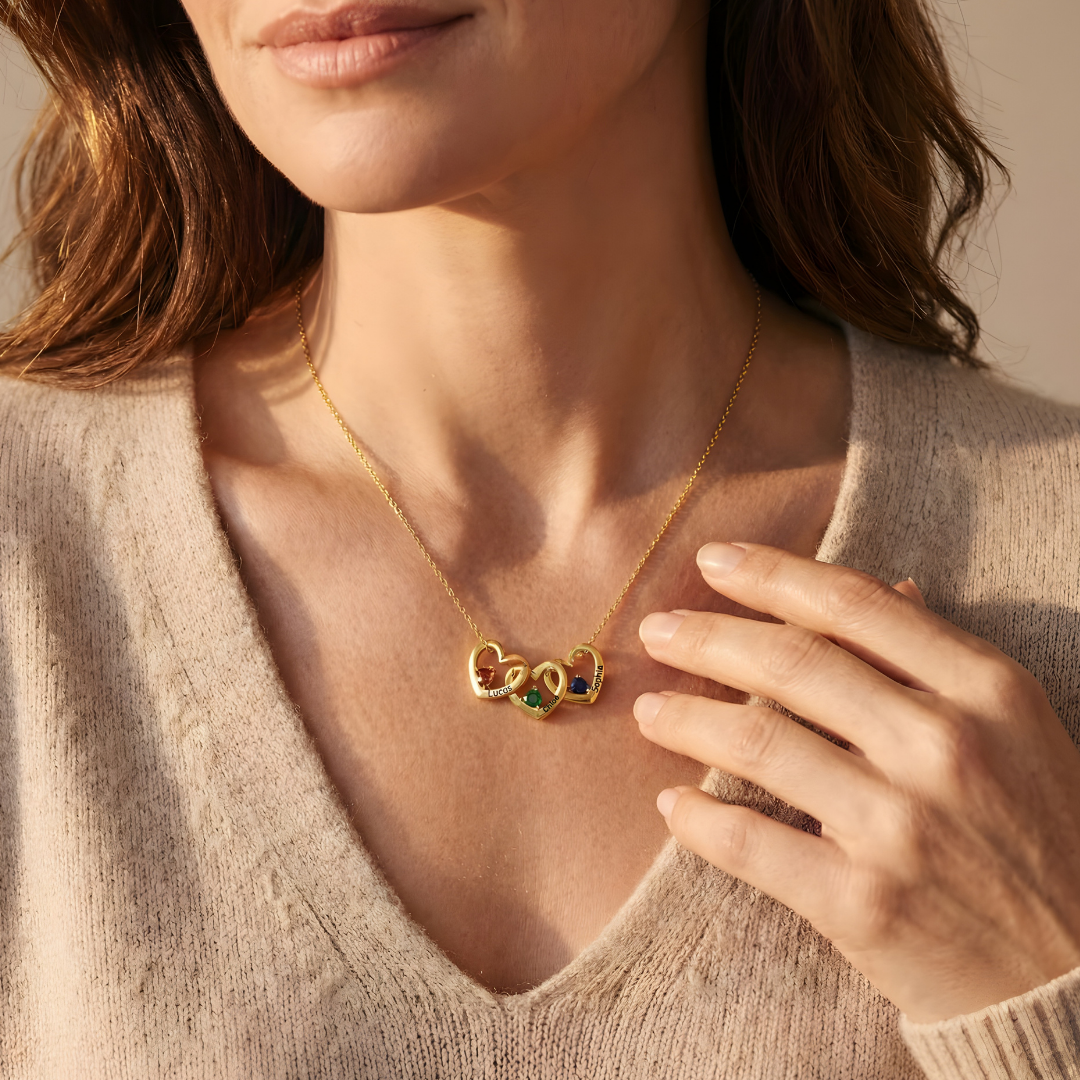 Collar Corazones Entrelazados - A mi Madre