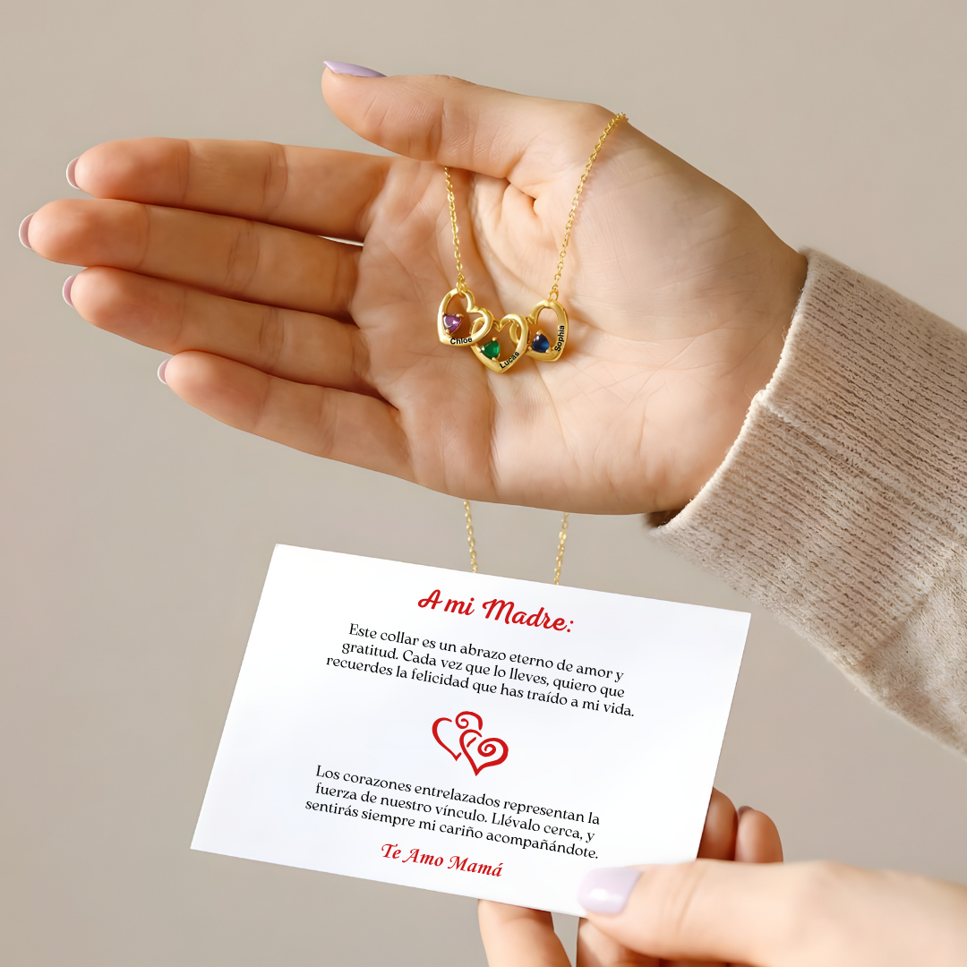 Collar Corazones Entrelazados - A mi Madre