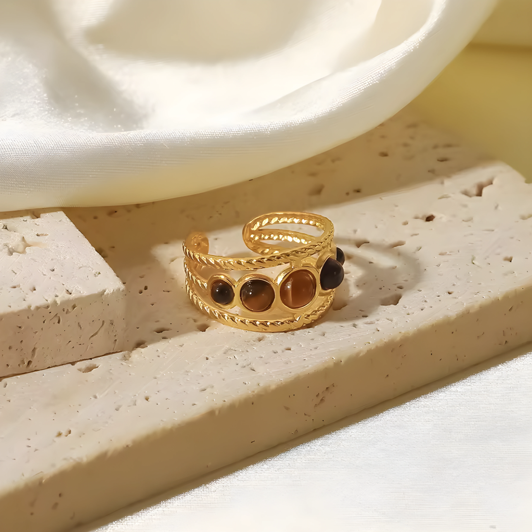 Anillo Amuleto- Ojo de Tigre