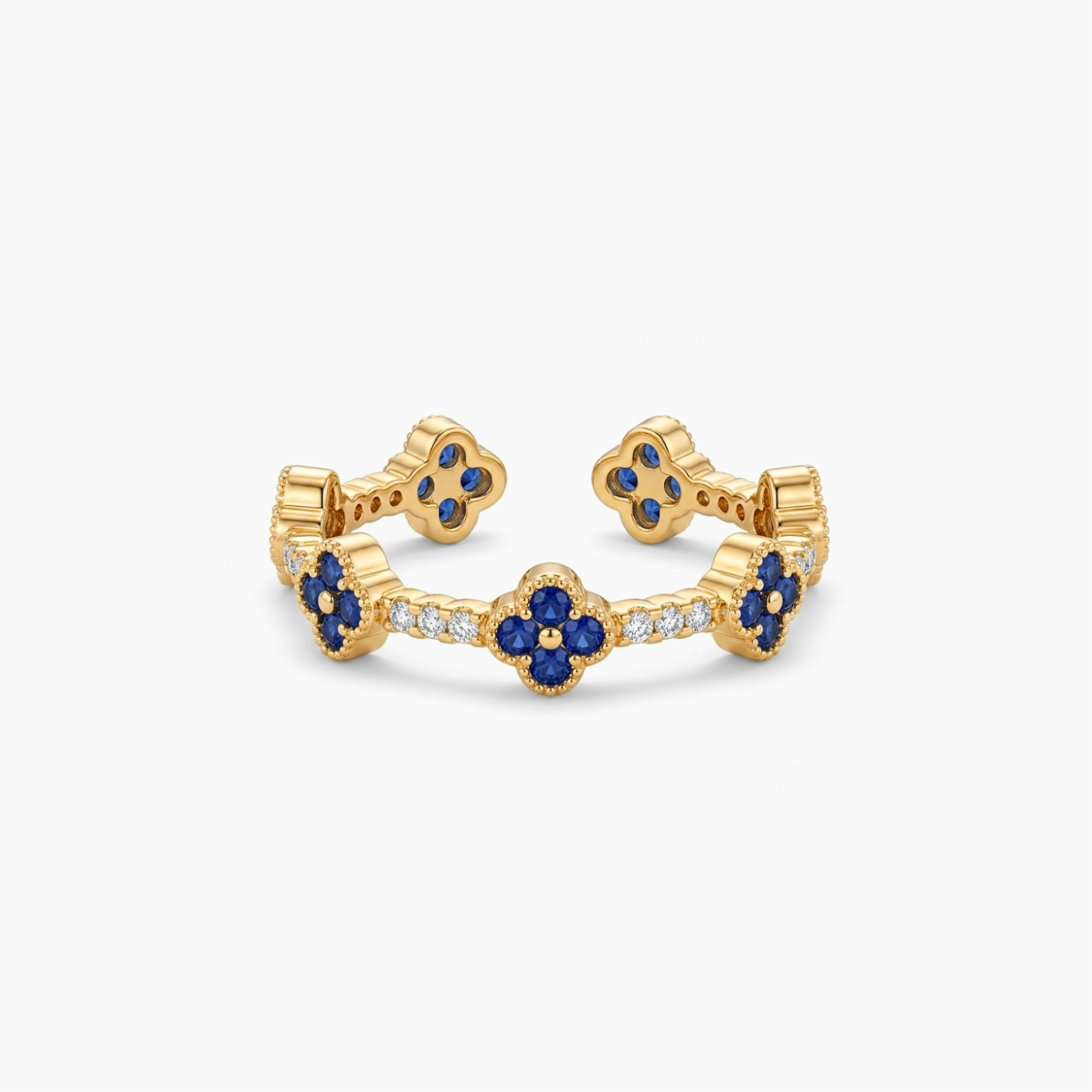 Anillo Trébol Zafiro