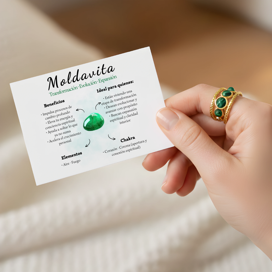 Anillo Amuleto- Moldavita