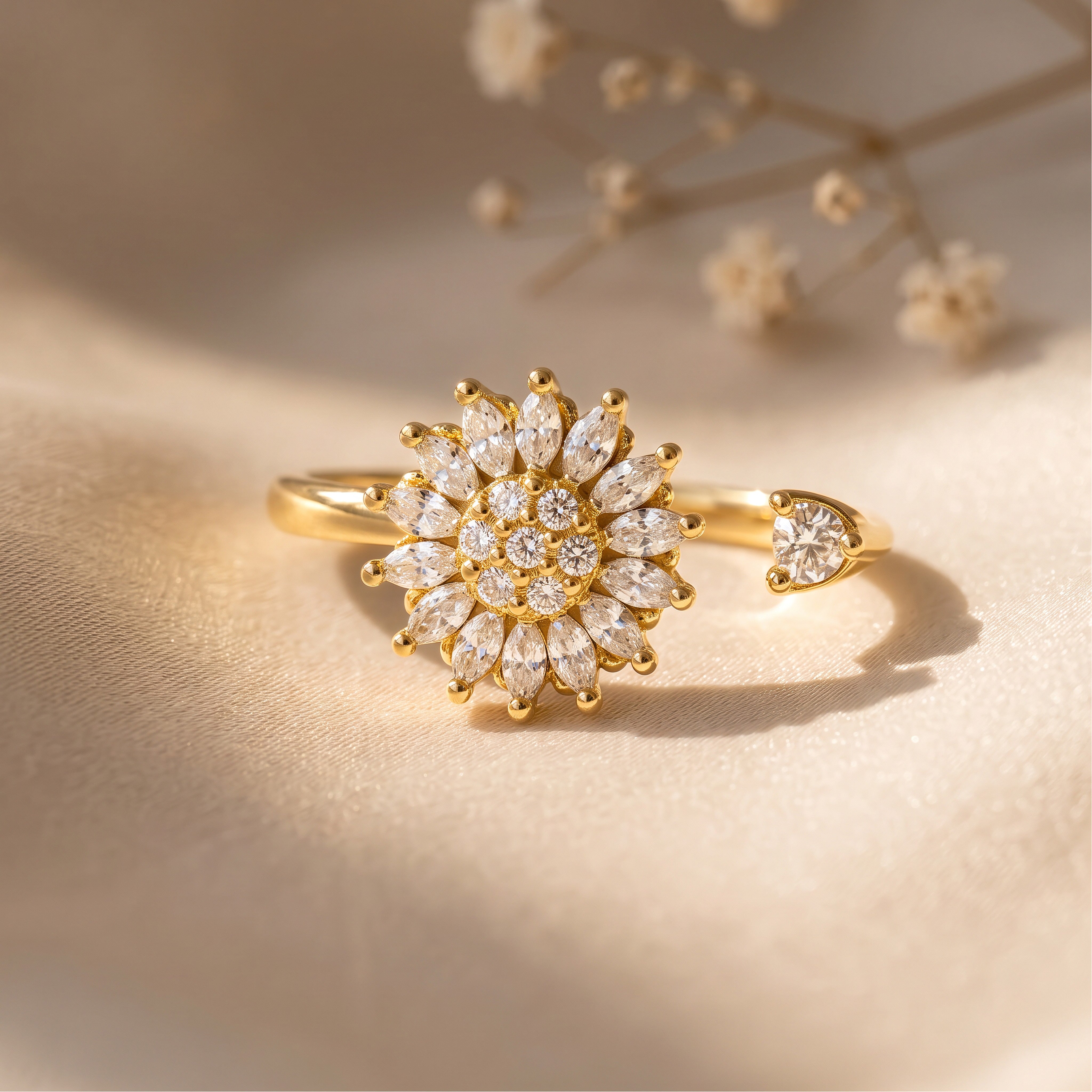 Anillo Girasol Brillante - Amor y Amistad