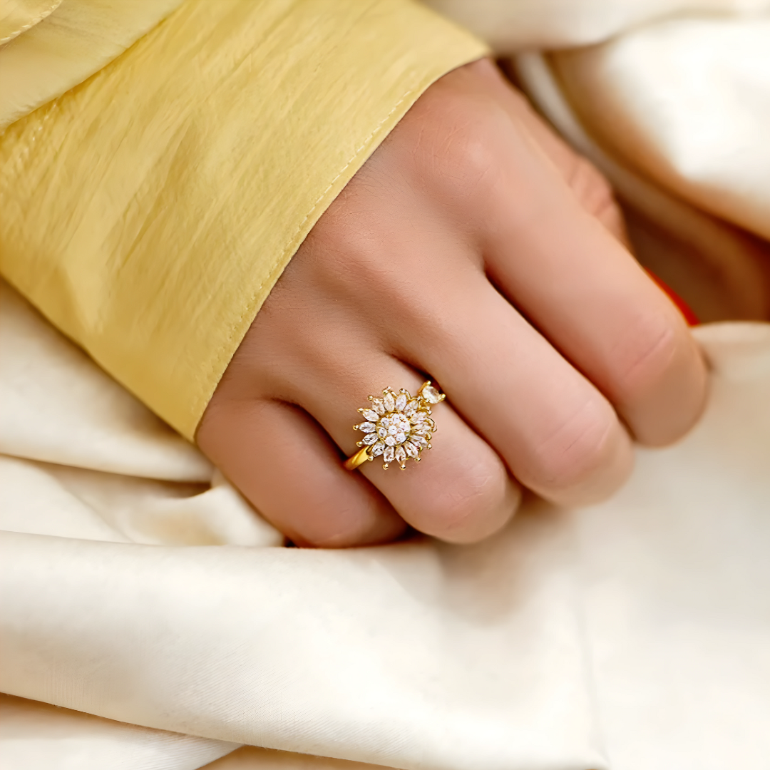 Anillos de compromiso girasol sale