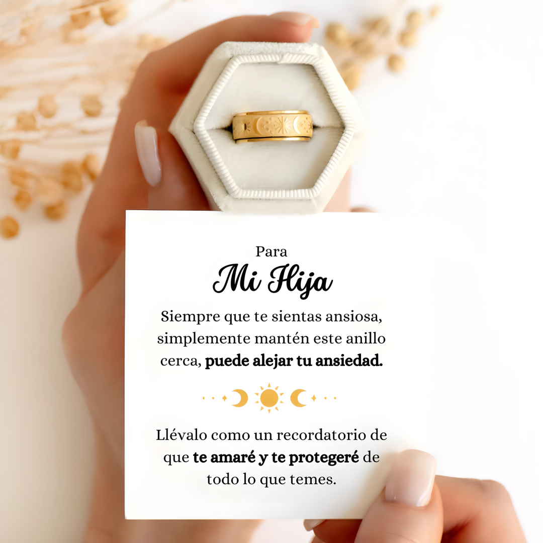 Anillo Giratorio Sol Luna y Estrella- A Mi Hija