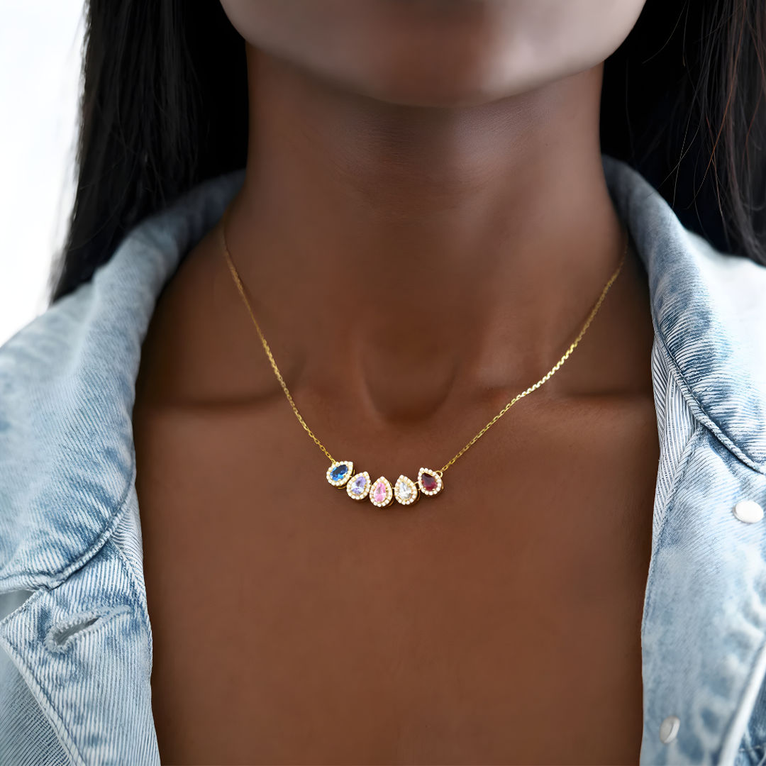 Collar Celestial Brillante -Personalizable con piedras de nacimiento