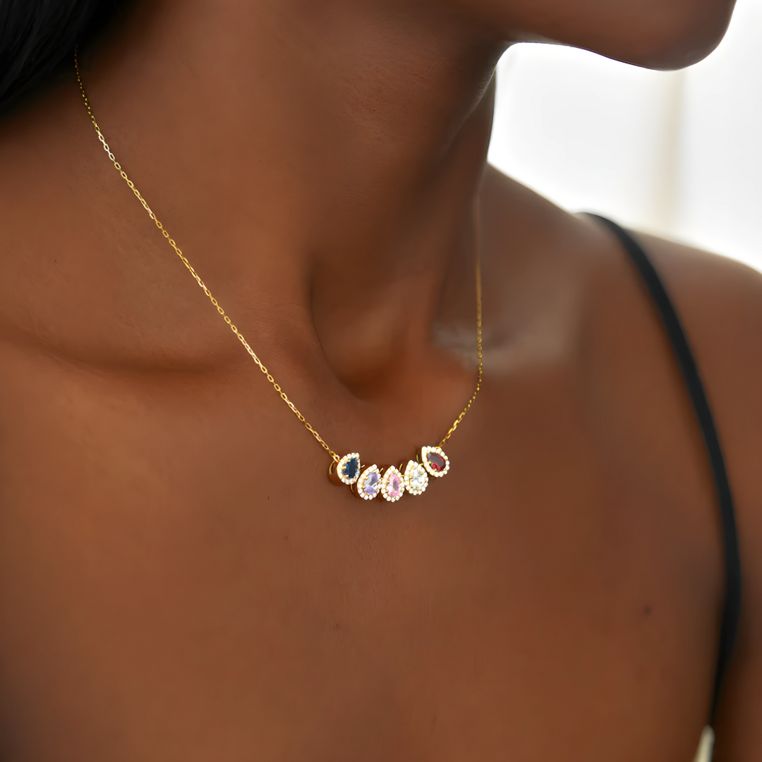 Collar Celestial Brillante -Personalizable con piedras de nacimiento