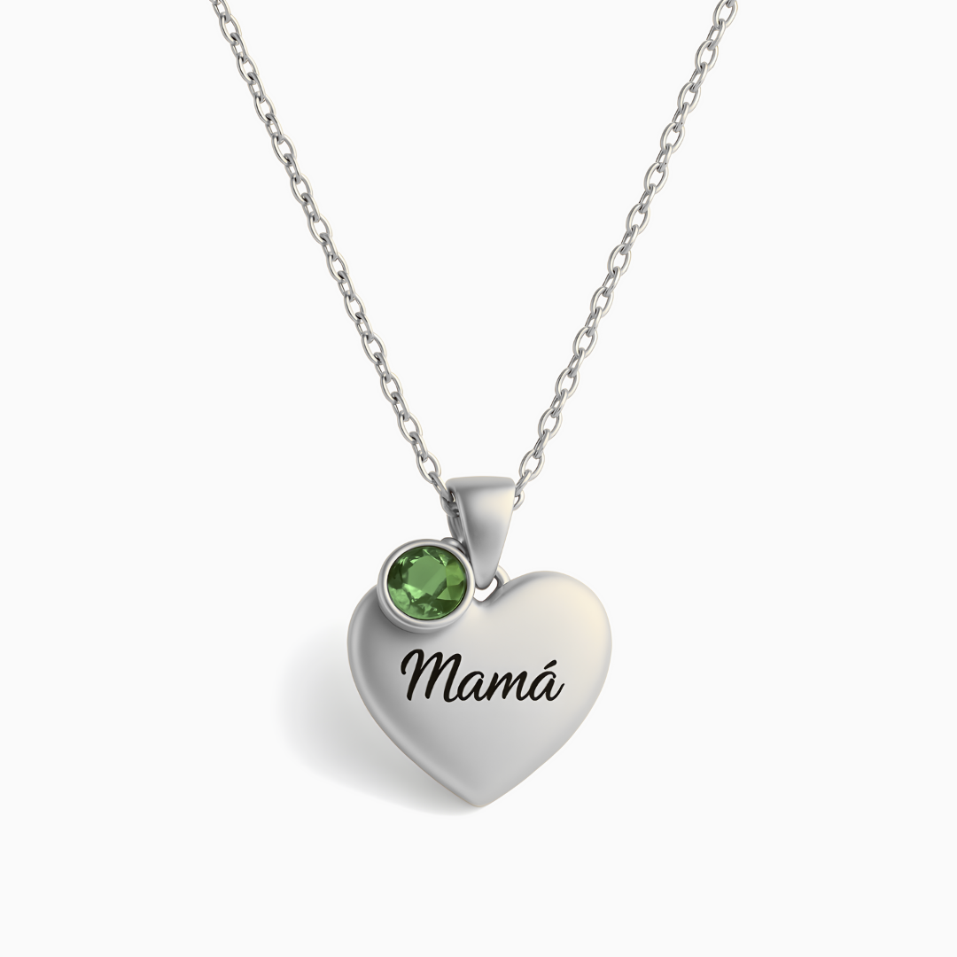 Collar personalizado con piedra de nacimiento - A mi Madre