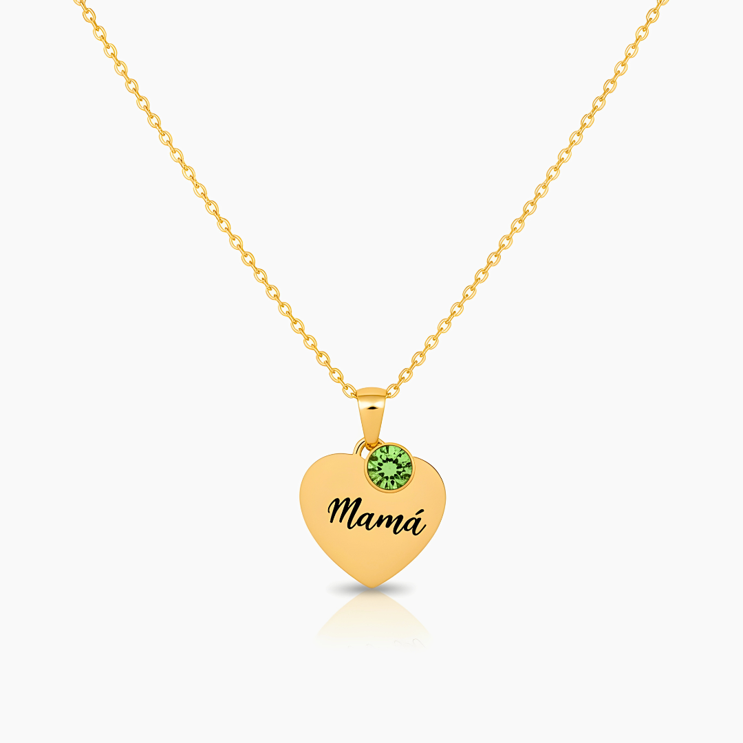 Collar personalizado con piedra de nacimiento - A mi Madre