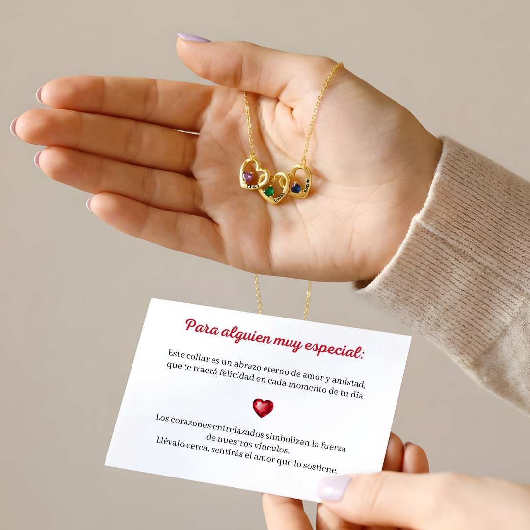 Collar Corazones Entrelazados - Amor y Amistad