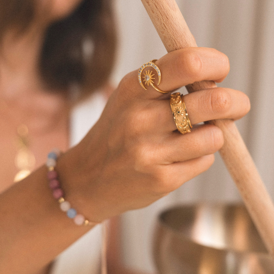 Anillo Giratorio Sol Luna y Estrella- A Mi Hija