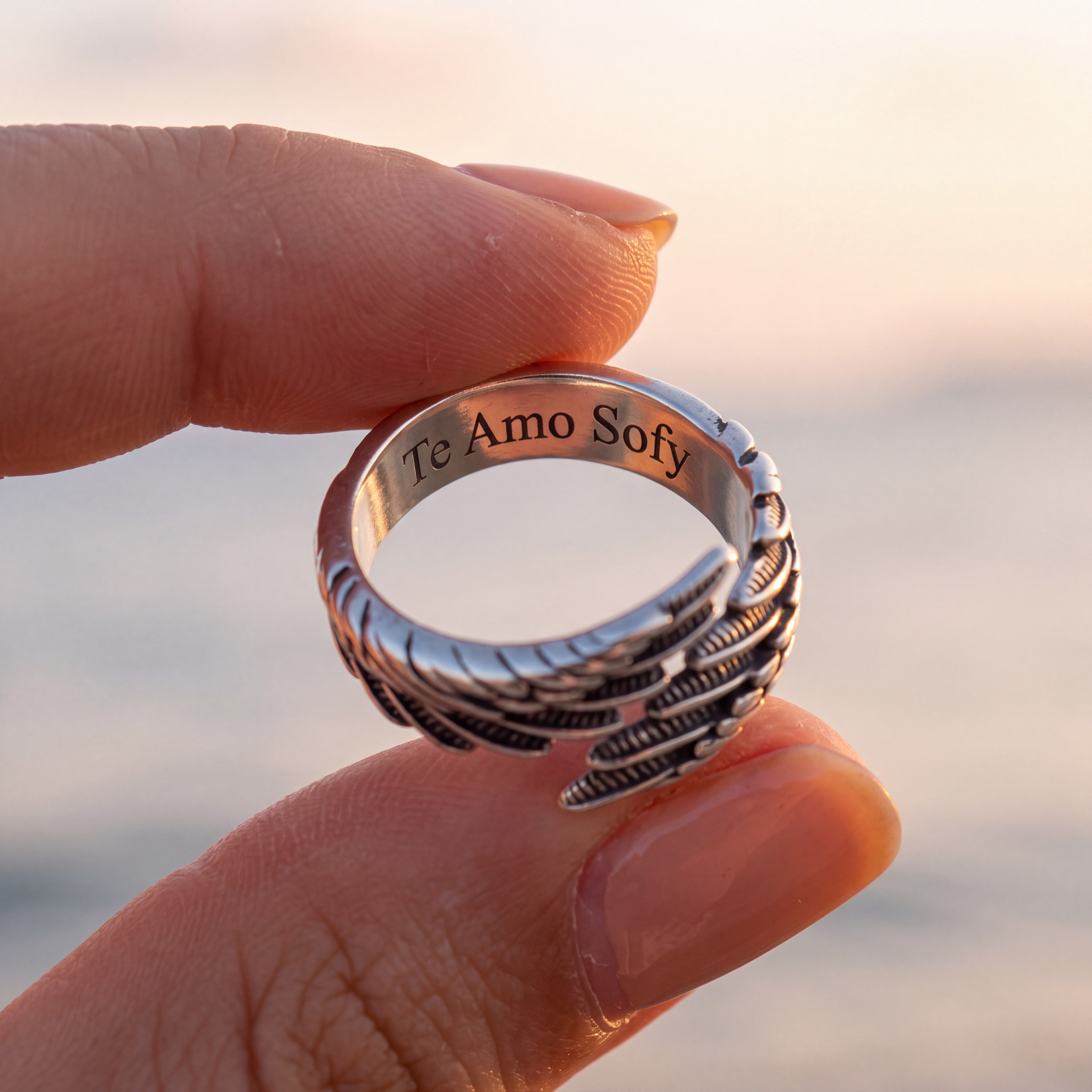 Anillo Alas de Ángel - Personalizable con Nombre