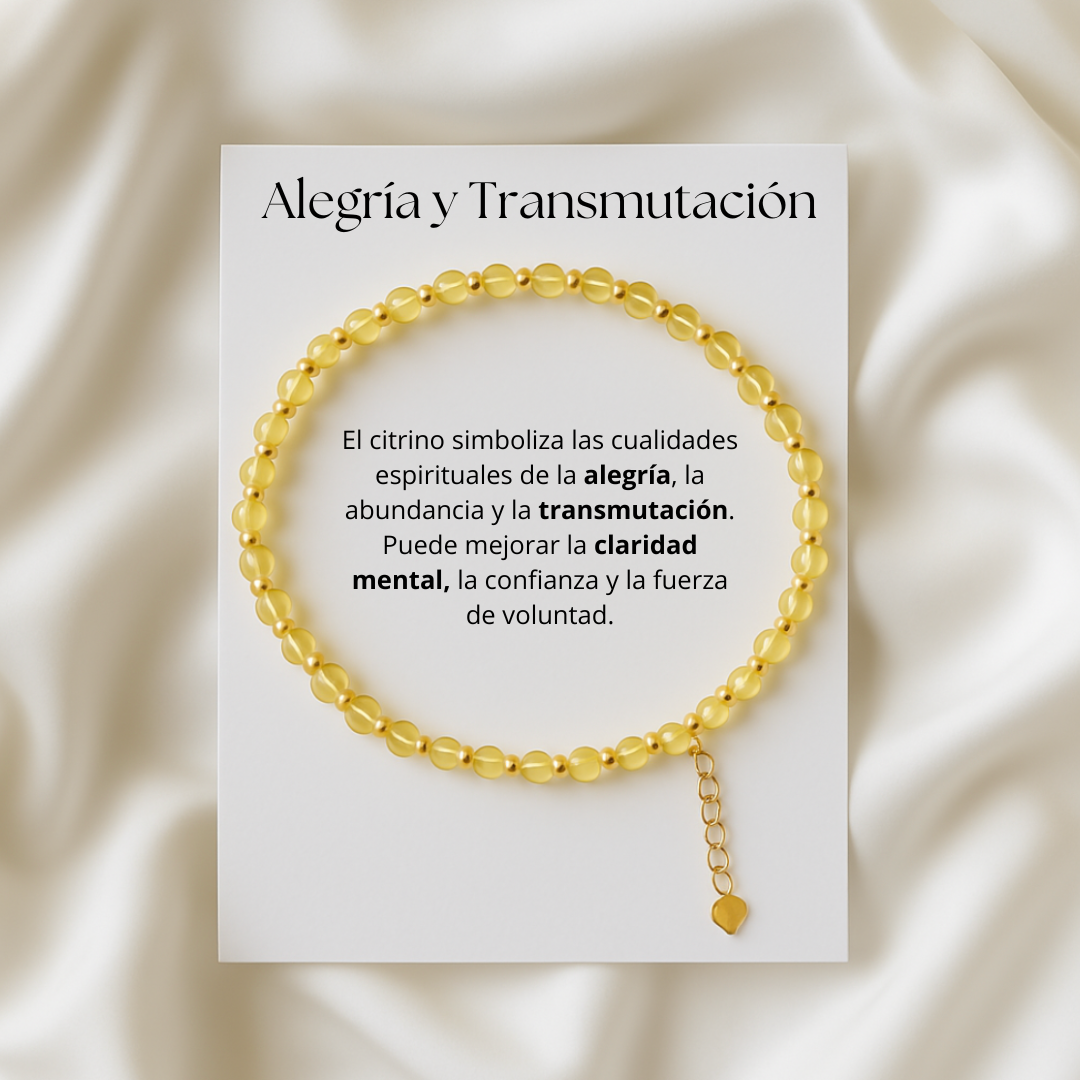 Pulsera Alegría y Transmutación de Citrino Natural