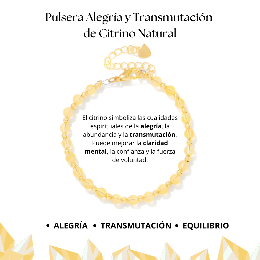 Pulsera Alegría y Transmutación de Citrino Natural