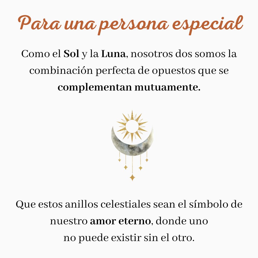 Set de dos Anillos Celestiales Sol Luna