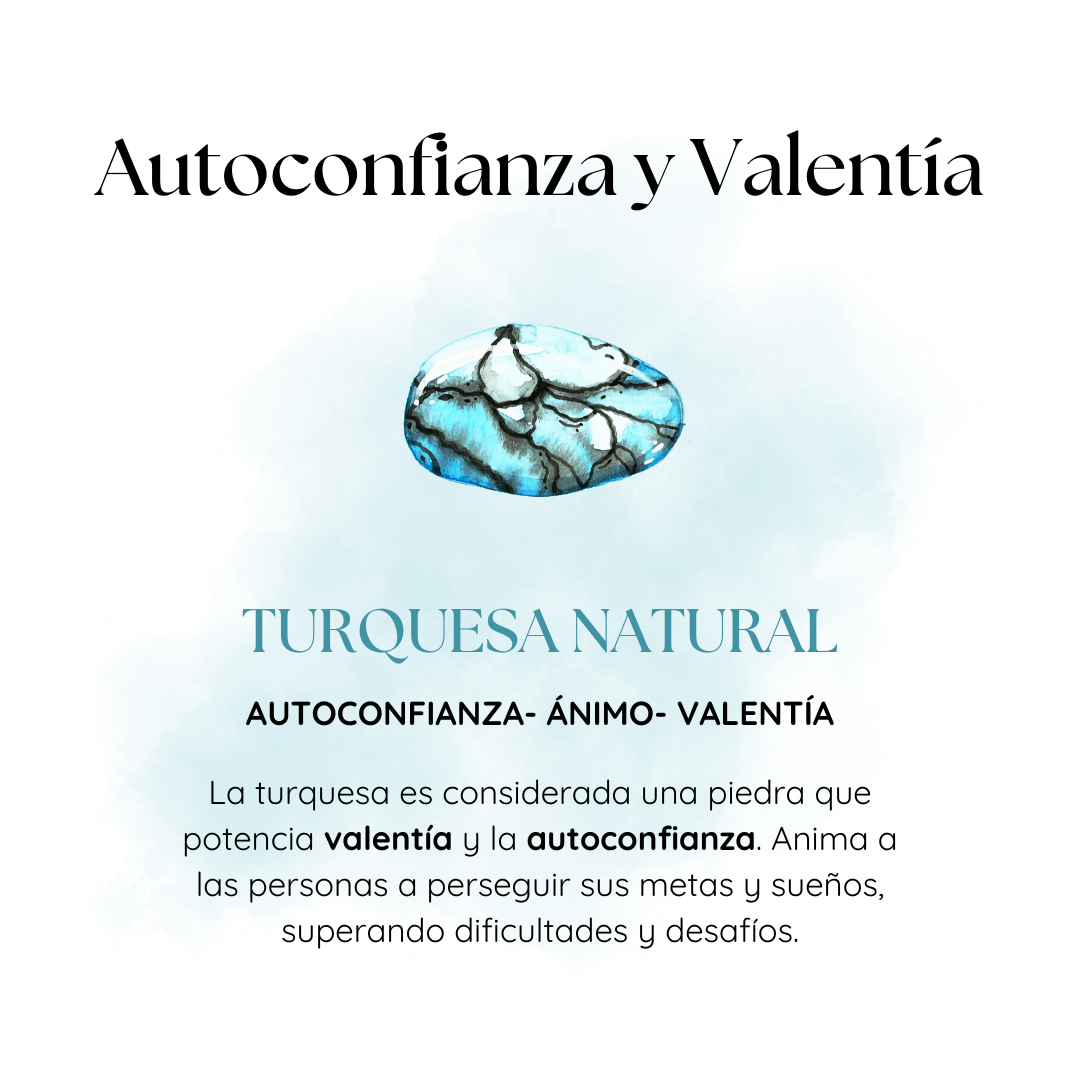 Pulsera Autoconfianza y Valentía de Turquesa Natural