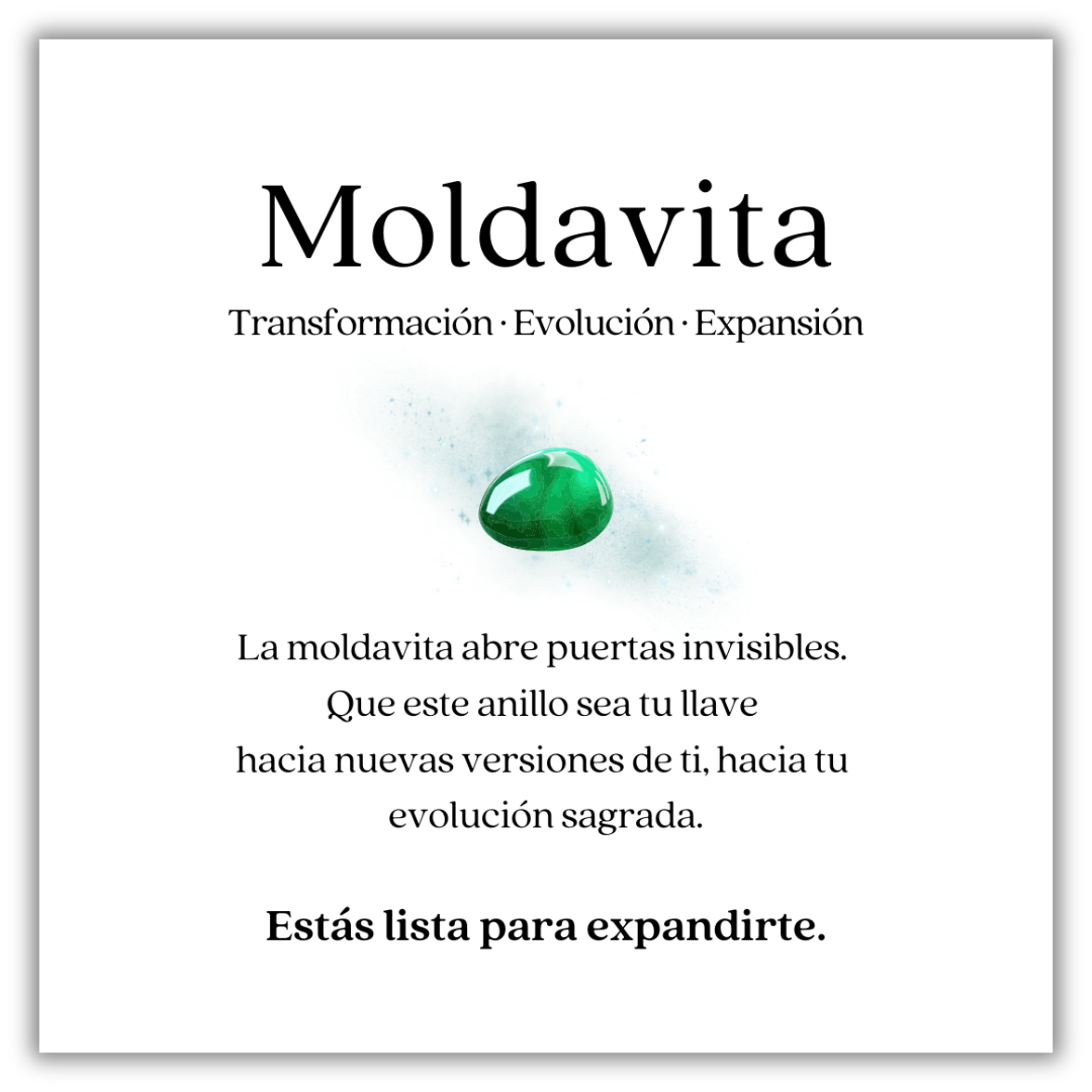 Anillo Amuleto- Moldavita