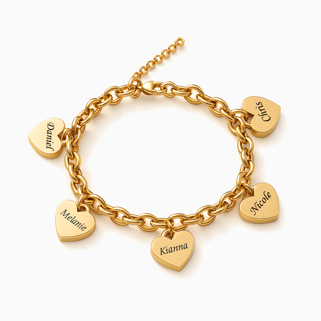 Pulsera de corazones- Personalizable hasta 6 corazones