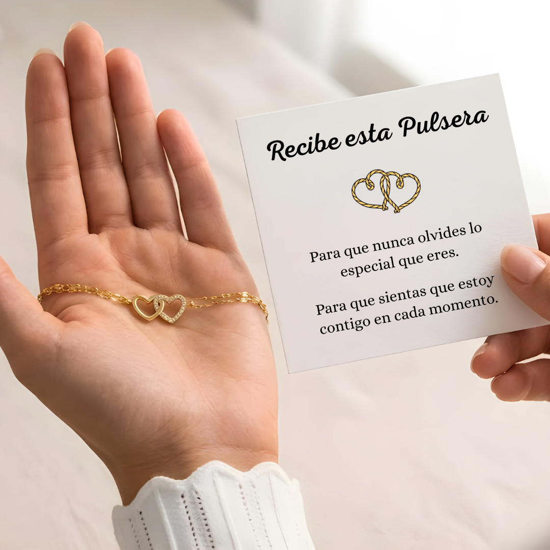 Pulsera Corazón Doble